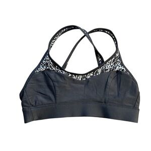 Lululemon Swimming Top Sports Bra Women's 4 Black Mesh Running Active Bikini